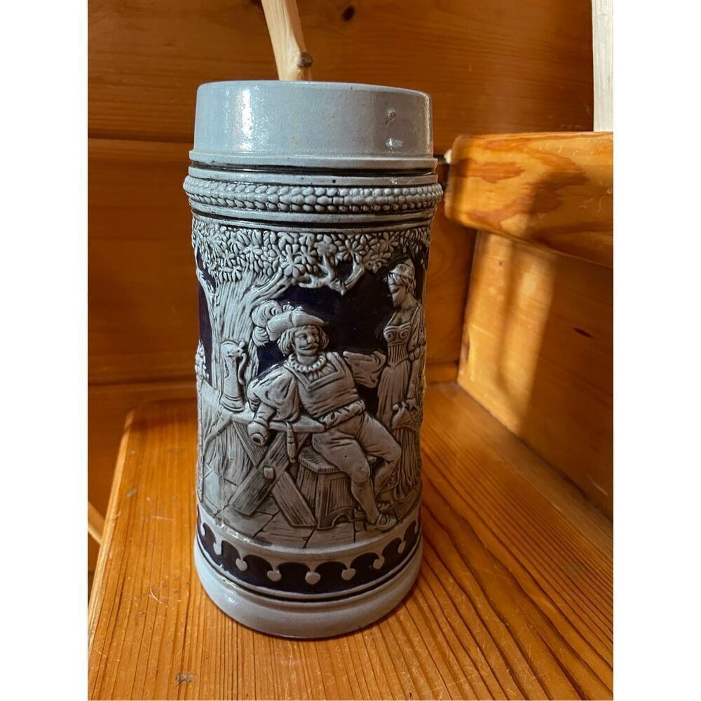 Gerz German Beer Stein Blue